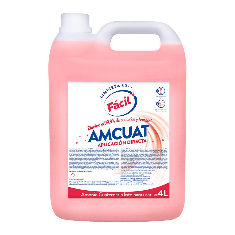 AMCUAT_4L AMCUAT – DESINFECTANTE CUATERNARIO – 4L - Imagen 1