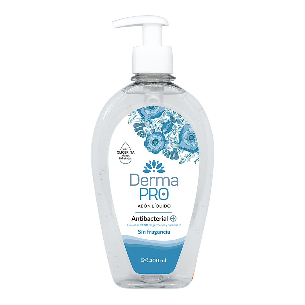 Dermapro sin fragancia 400ml JABÓN ANTIBACTERIAL DERMAPRO – SIN FRAGANCIA – 400ML - Imagen 1