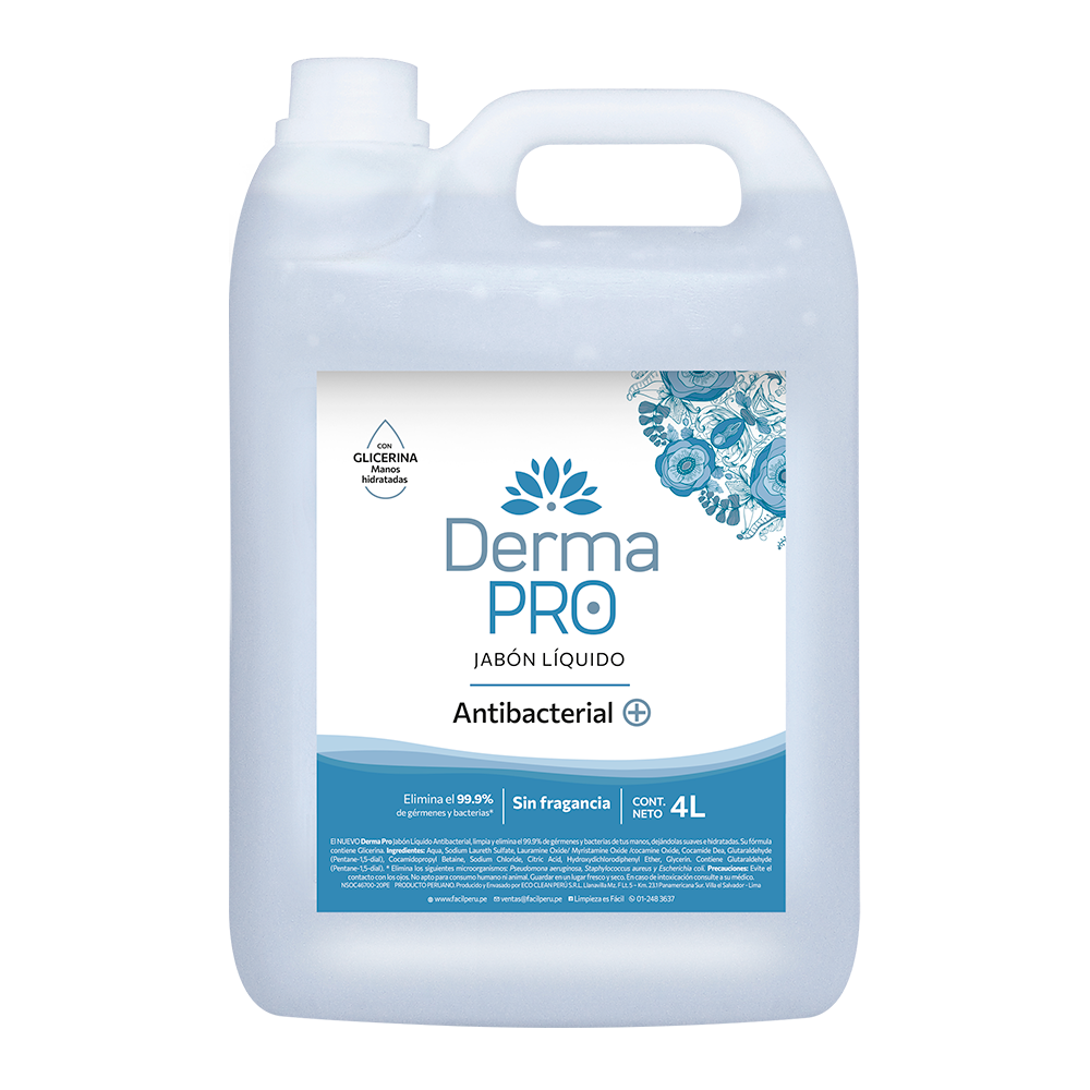 Dermapro-sin-fragancia-4L JABÓN ANTIBACTERIAL DERMAPRO – SIN FRAGANCIA – 4L - Imagen 1
