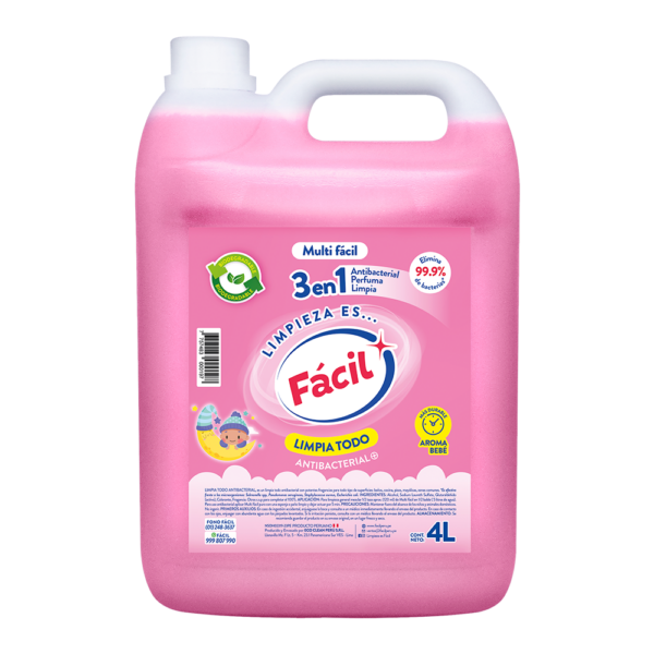 MULTI FÁCIL – LIMPIADOR 3 EN 1 – BEBÉ – 4L