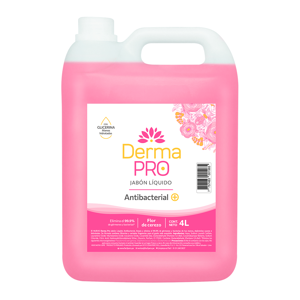 flor de cerezo_4L _jabón liquido JABÓN ANTIBACTERIAL DERMAPRO – FLOR DE CEREZO – 4L - Imagen 1